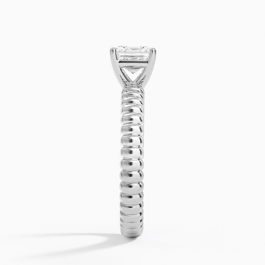 Petra Textured Solitaire Ring Platinum Asscher Engagement Ring
