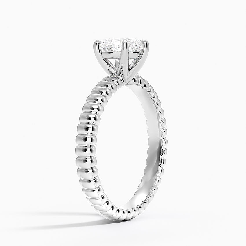 Petra Textured Solitaire Ring Platinum Heart Engagement Ring