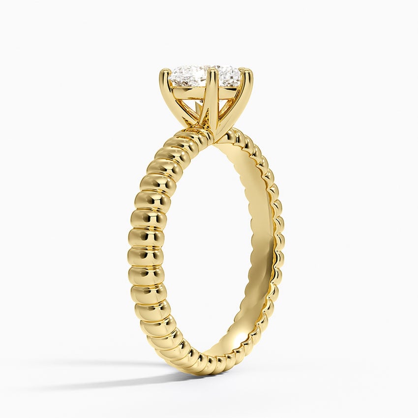 Petra Textured Solitaire Ring Yellow Gold 18k Heart Engagement Ring