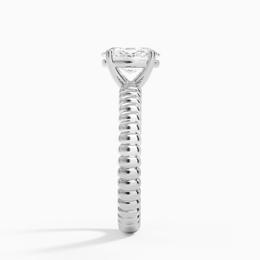 Petra Textured Solitaire Ring Platinum Oval Engagement Ring