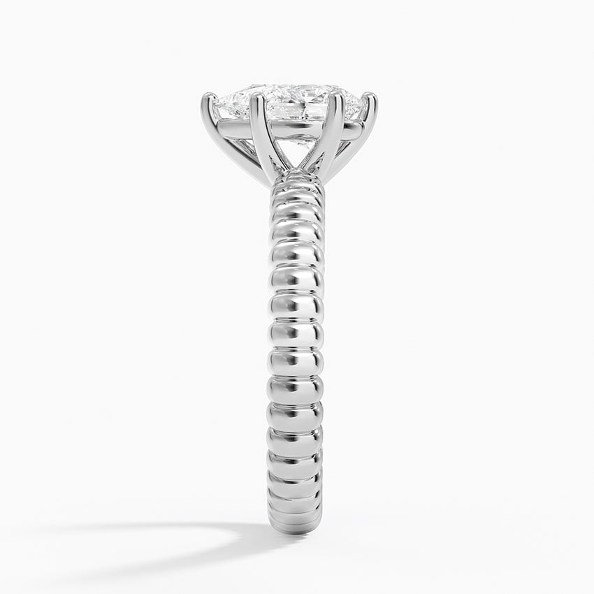 Petra Textured Solitaire Ring Platinum Pear Engagement Ring