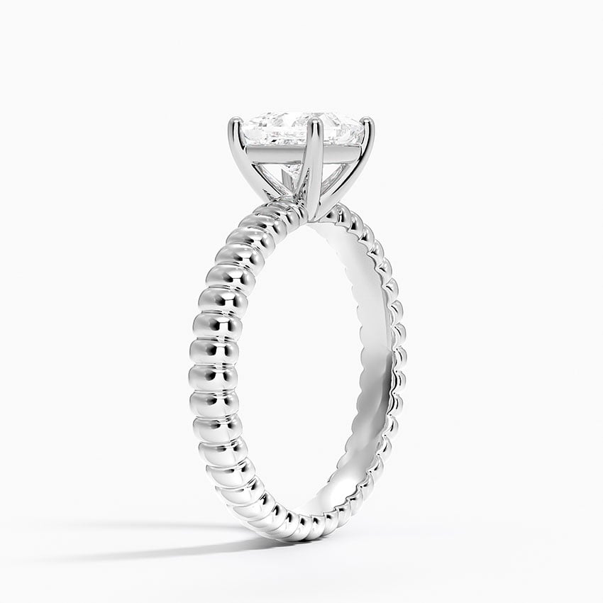 Petra Textured Solitaire Ring Platinum Princess Engagement Ring