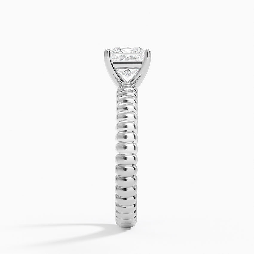 Petra Textured Solitaire Ring Platinum Princess Engagement Ring