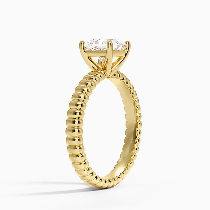 Petra Textured Solitaire Ring Yellow Gold 18k Princess Engagement Ring