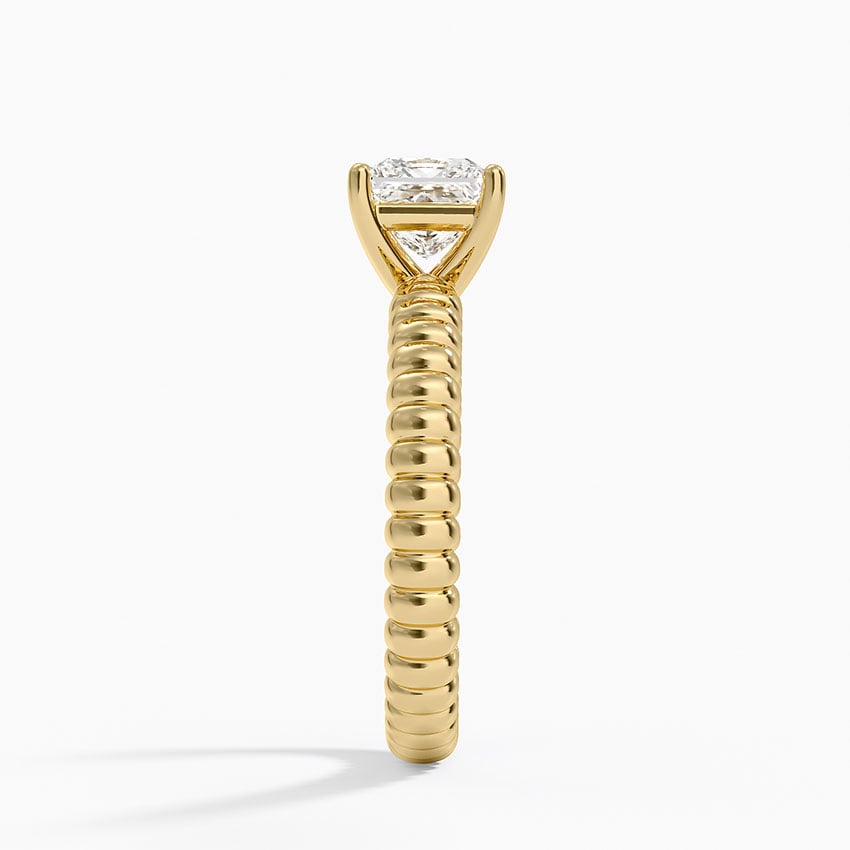 Petra Textured Solitaire Ring Yellow Gold 18k Princess Engagement Ring