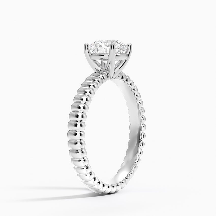 Petra Textured Solitaire Ring Platinum Round Engagement Ring