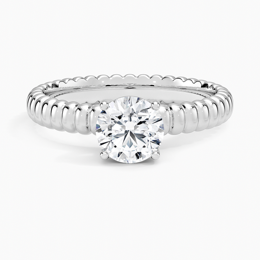 Petra Textured Solitaire Ring Platinum Round Engagement Ring