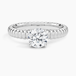 Petra Textured Solitaire Ring Platinum Round Engagement Ring