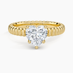 Petra Textured Solitaire Ring Yellow Gold 18k Heart Engagement Ring