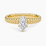 Petra Textured Solitaire Ring Yellow Gold 18k Marquise Engagement Ring
