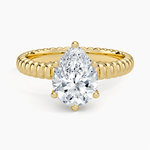 Petra Textured Solitaire Ring Yellow Gold 18k Pear Engagement Ring