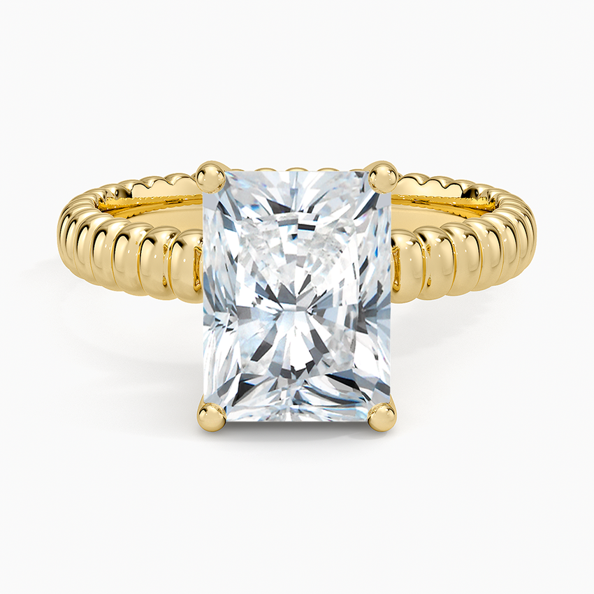 Petra Textured Solitaire Ring Yellow Gold 18k Radiant Engagement Ring
