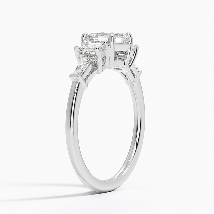 Cleo Five Stone Diamond Ring Platinum Asscher Engagement Ring