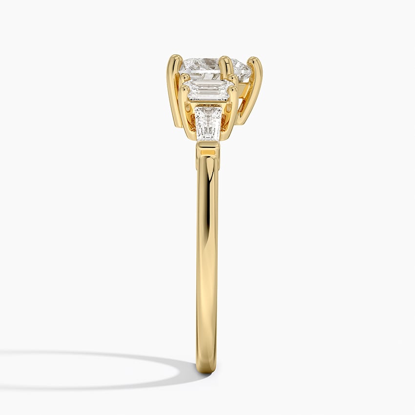 Cleo Five Stone Diamond Ring Yellow Gold 18k Heart Engagement Ring