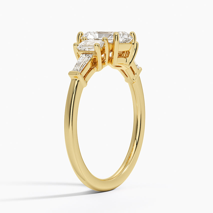 Cleo Five Stone Diamond Ring Yellow Gold 18k Radiant Engagement Ring