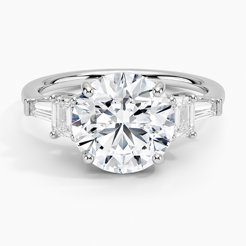 Cleo Five Stone Diamond Ring Platinum Round Engagement Ring