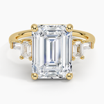 Cleo Five Stone Diamond Ring Yellow Gold 18k Emerald Engagement Ring