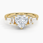 Cleo Five Stone Diamond Ring Yellow Gold 18k Heart Engagement Ring