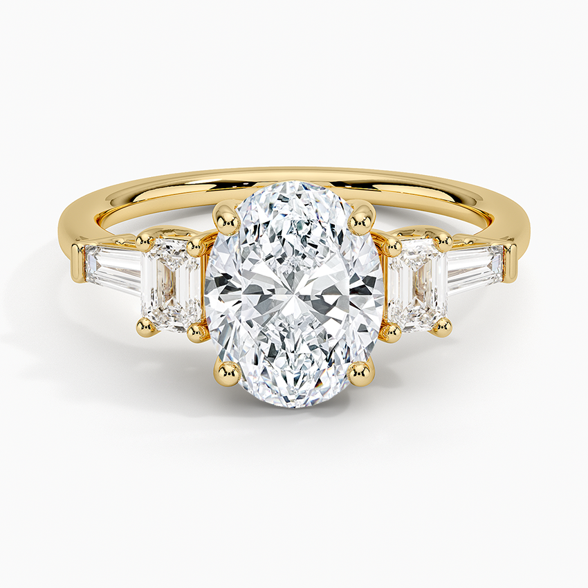 Cleo Five Stone Diamond Ring Yellow Gold 18k Oval Engagement Ring