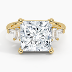 Cleo Five Stone Diamond Ring Yellow Gold 18k Princess Engagement Ring