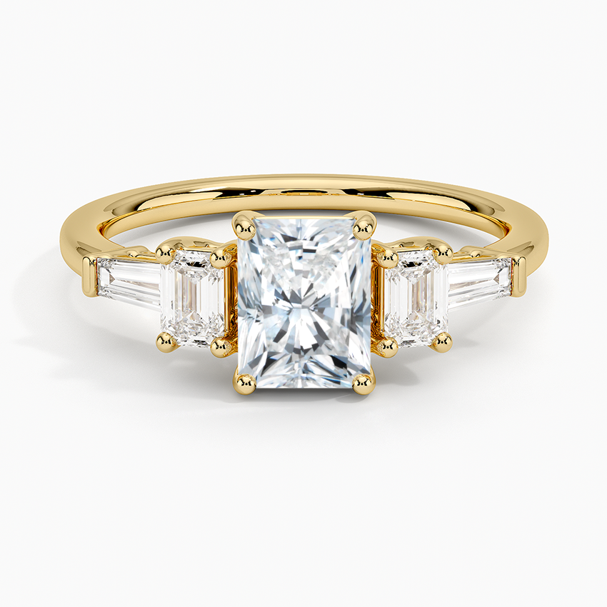Cleo Five Stone Diamond Ring Yellow Gold 18k Radiant Engagement Ring
