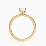 Adorned Camellia Milgrain Diamond Ring Yellow Gold 18k Emerald Engagement Ring