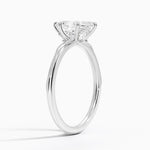 Adorned Camellia Milgrain Diamond Ring Platinum Marquise Engagement Ring