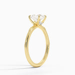 Adorned Camellia Milgrain Diamond Ring Yellow Gold 18k Princess Engagement Ring