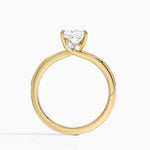 Adorned Camellia Milgrain Diamond Ring Yellow Gold 18k Princess Engagement Ring