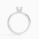 Adorned Camellia Milgrain Diamond Ring Platinum Radiant Engagement Ring