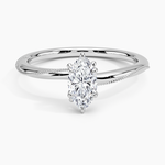 Adorned Camellia Milgrain Diamond Ring Platinum Marquise Engagement Ring