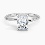 Adorned Camellia Milgrain Diamond Ring Platinum Radiant Engagement Ring