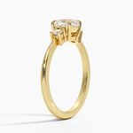 Petite Selene Three Stone Diamond Ring (1/10 ct. tw.) Yellow Gold 18k Cushion Engagement Ring