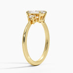 Petite Selene Three Stone Diamond Ring (1/10 ct. tw.) Yellow Gold 18k Emerald Engagement Ring
