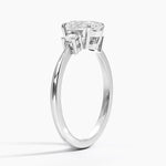 Petite Selene Three Stone Diamond Ring (1/10 ct. tw.) Platinum Oval Engagement Ring