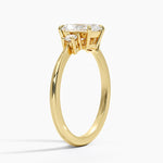 Petite Selene Three Stone Diamond Ring (1/10 ct. tw.) Yellow Gold 18k Radiant Engagement Ring