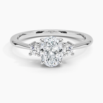 Luxe Selene Three Stone Diamond Ring (2/3 ct. tw.) Platinum Oval Engagement Ring