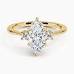 Petite Selene Three Stone Diamond Ring (1/10 ct. tw.) Yellow Gold 18k Marquise Engagement Ring