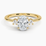 Petite Selene Three Stone Diamond Ring (1/10 ct. tw.) Yellow Gold 18k Oval Engagement Ring