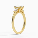 Symphony Double Prong Three Stone Diamond Ring (1/2 ct. tw.) Yellow Gold 18k Emerald Engagement Ring