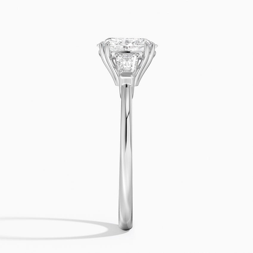 Symphony Double Prong Three Stone Diamond Ring (1/2 ct. tw.) Platinum Oval Engagement Ring
