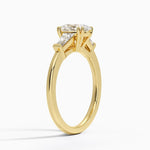Symphony Double Prong Three Stone Diamond Ring (1/2 ct. tw.) Yellow Gold 18k Oval Engagement Ring