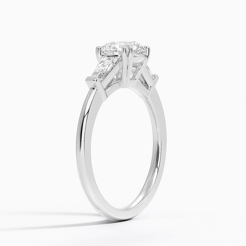 Symphony Double Prong Three Stone Diamond Ring (1/2 ct. tw.) Platinum Round Engagement Ring