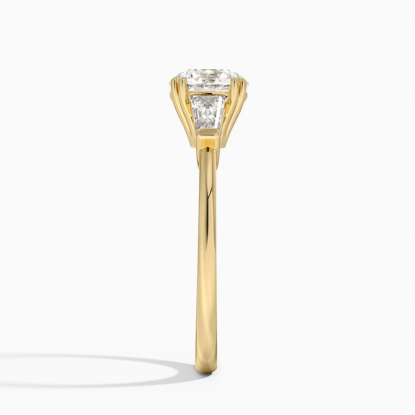 Symphony Double Prong Three Stone Diamond Ring (1/2 ct. tw.) Yellow Gold 18k Round Engagement Ring