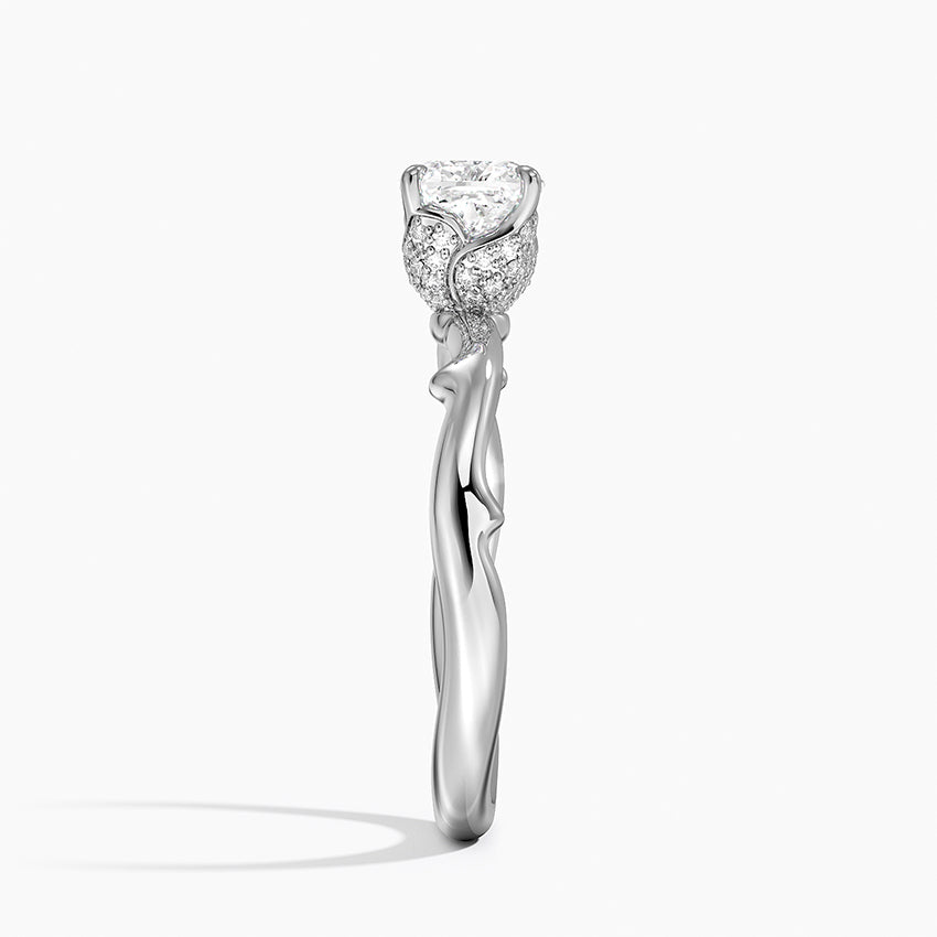 Rose Thorn Hidden Accent Diamond Ring (1/4 ct. tw.) Platinum Cushion Engagement Ring