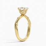 Rose Thorn Hidden Accent Diamond Ring (1/4 ct. tw.) Yellow Gold 18k Oval Engagement Ring