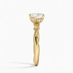 Rose Thorn Hidden Accent Diamond Ring (1/4 ct. tw.) Yellow Gold 18k Radiant Engagement Ring