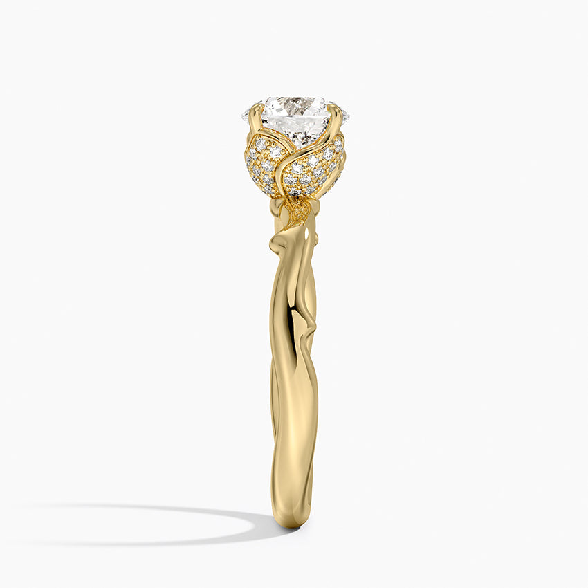 Rose Thorn Hidden Accent Diamond Ring (1/4 ct. tw.) Yellow Gold 18k Round Engagement Ring