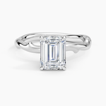Rose Thorn Hidden Accent Diamond Ring (1/4 ct. tw.) Platinum Emerald Engagement Ring