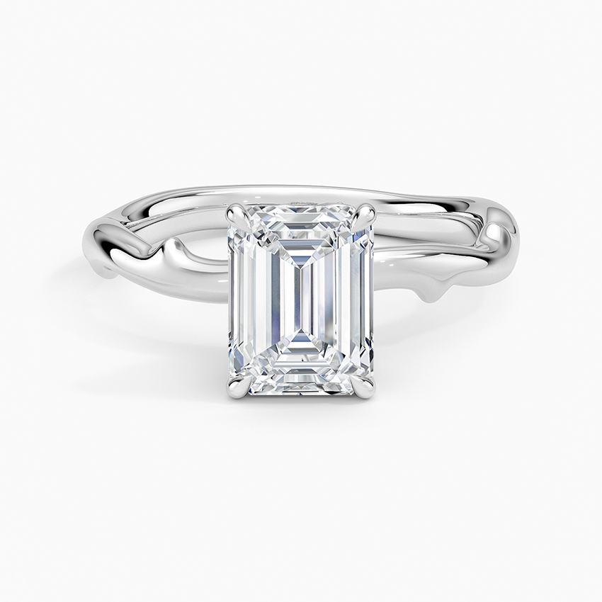 Rose Thorn Hidden Accent Diamond Ring (1/4 ct. tw.) Platinum Emerald Engagement Ring